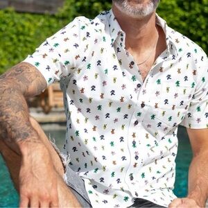 New Grateful Dead L White Classic Button Down Shirt Mens